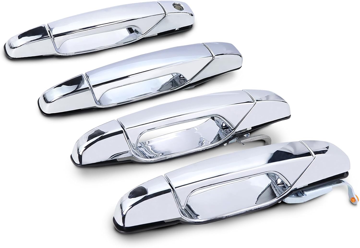 Exterior Chrome Door Handle Compatible with 2007 2008 2009 2010 2011 2012 2013 2014 Chevy Silverado Suburban Avalanche Tahoe, GMC Sierra Yukon, Cadillac Escalade - Front Rear Driver Passenger Side