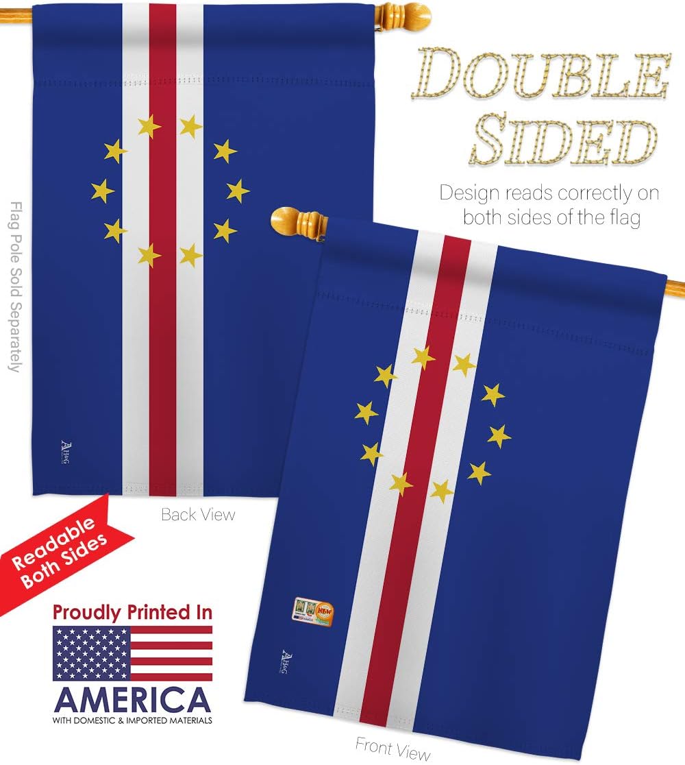 Cape Verde House Flag Regional Nationality Nation International World Country Particular Area Small Decorative Gift Yard Banner Double-Sided Made In USA 28 X 40