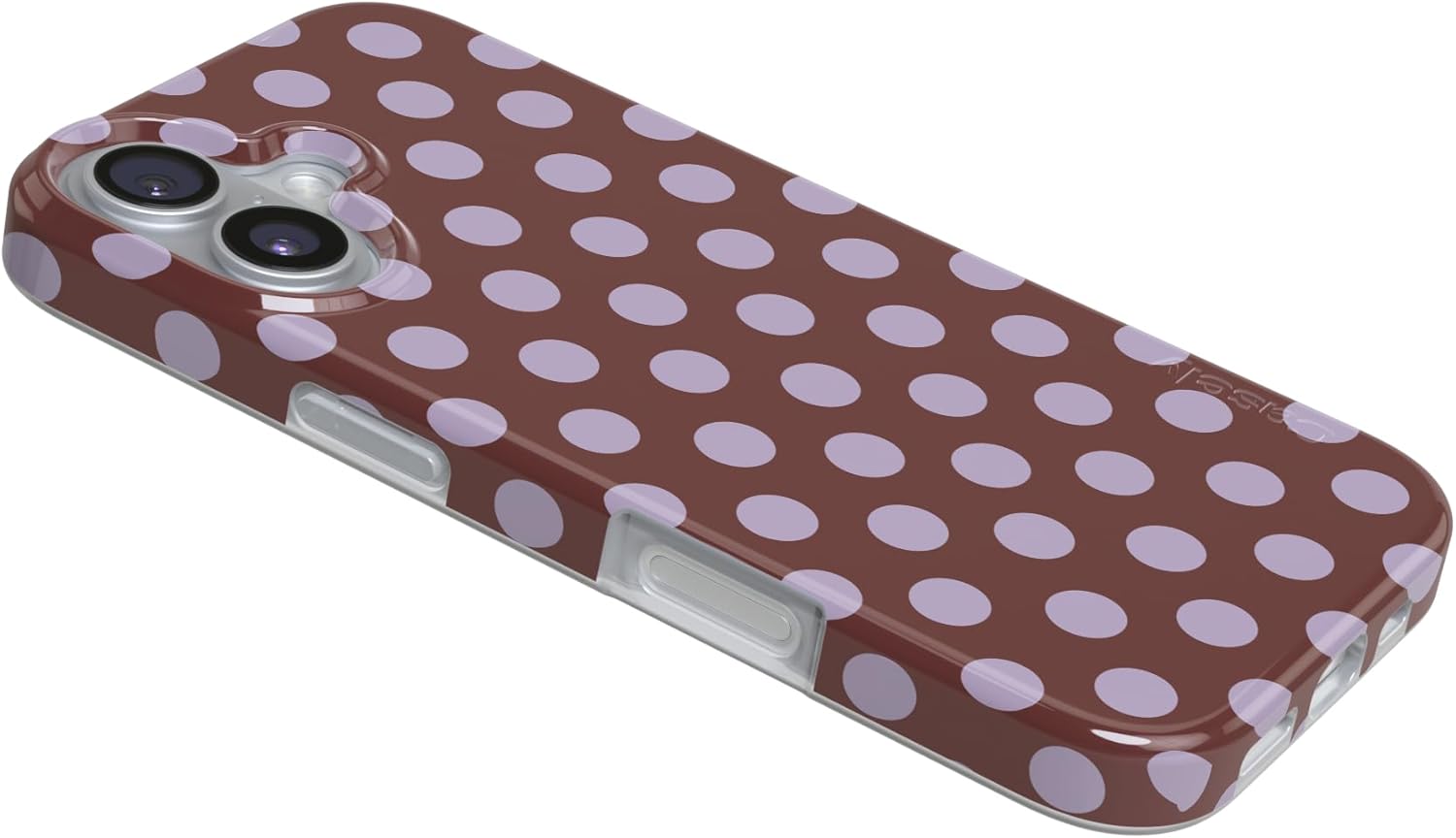 Casely iPhone 17 Case | Spotted in SoHo | Burgundy Polka Dot | Compatible with MagSafe | Classic Ultra Slim Design