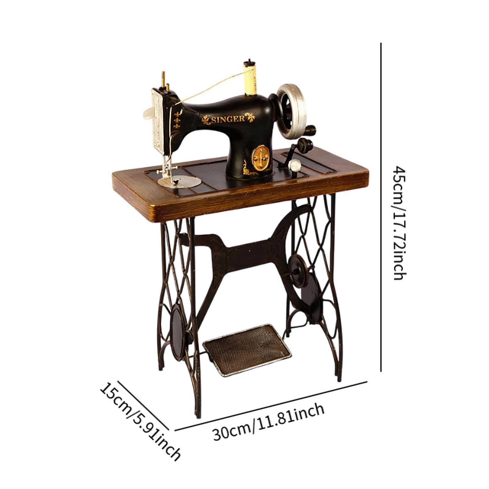 Escultura de Máquina de Coser Antigua, de Hojalata, Adorno Retro de Máquina de Coser, Figura para Estantería de Tienda de Ropa, Cafetería O Tienda, Style D, Individual