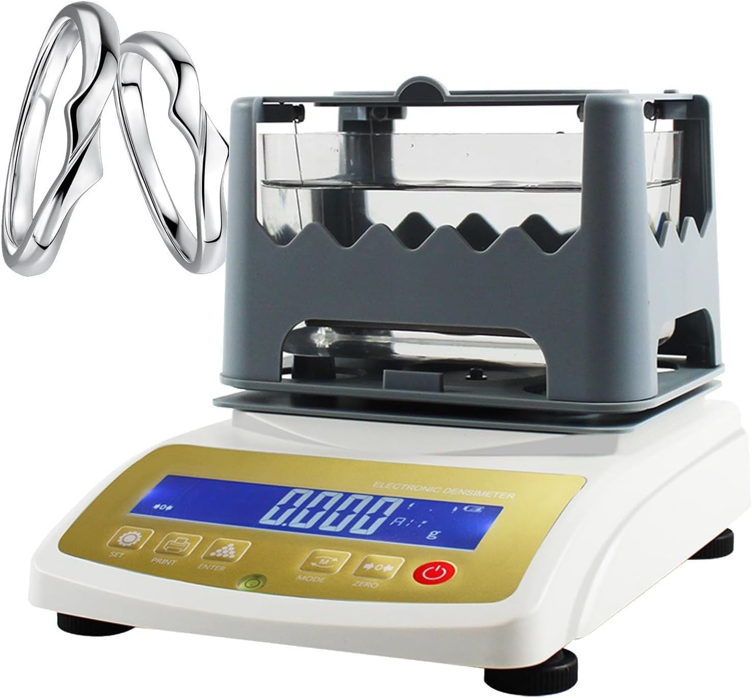 Electronic Gold Carat Tester, Gold Density Meter, Gold Purity Analyzer with Digital Display for Jewelry, Pawn Shops, Precious Metal Dealers(600k)