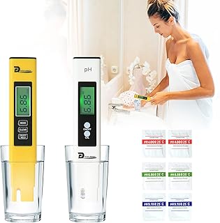 Upgraded PH TDS Meter Combo, Reliable for Drinking Water Hydroponics Aquarium Swimming Pool, High Accuracy Low Impedance PH PPM EC Temperature Digital Backlit Water Tester Kits