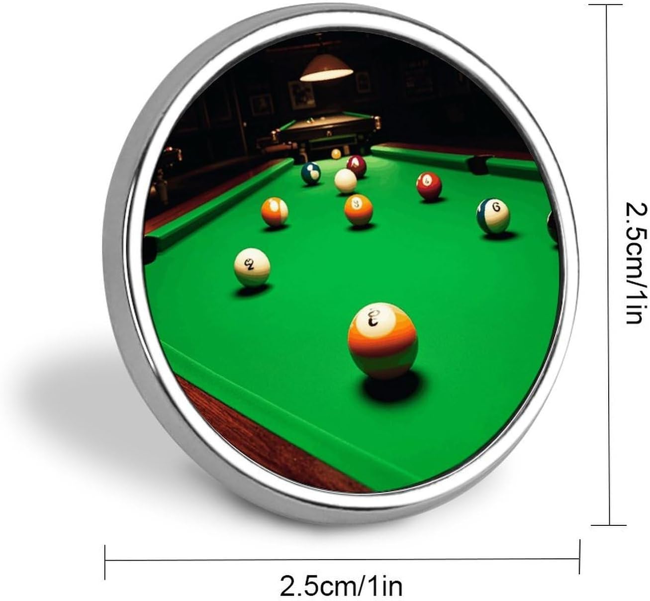 Aluminum Alloy Lapel Pin Round Backpack Pins, Billiards image 2