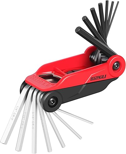 Miniatura 1 de LOZAGU Juego de llaves Allen plegables, juego de llaves Allen métricas y SAE 14PCS