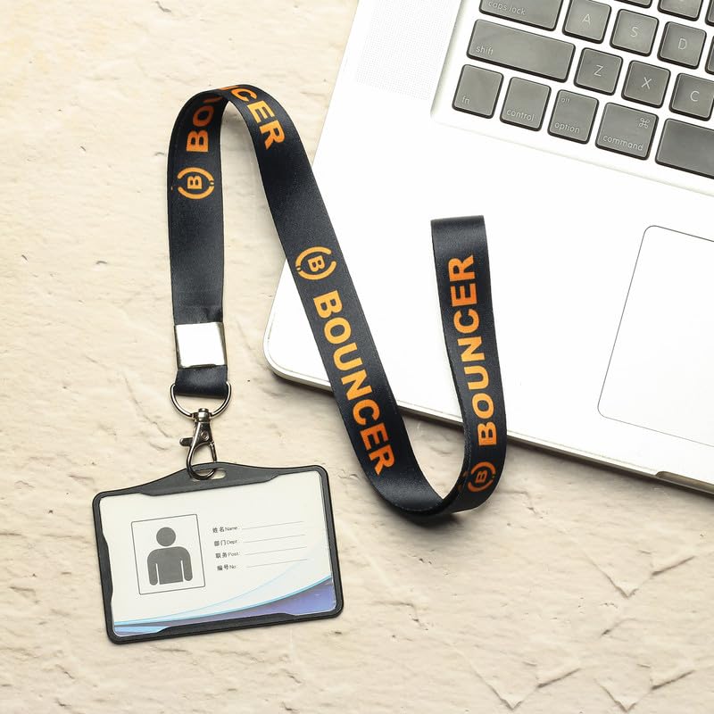 Bouncer i Cards-Natural Hard Metal Horizontal ID Card Holder with