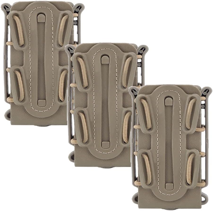 Dekoo Mag Pouch 3PCS 9mm Pistol Magazine Pouch Molle Fastmag Softshell Magazine Adjustable Universal Mag Carrier with MOLLE & Belt Clips