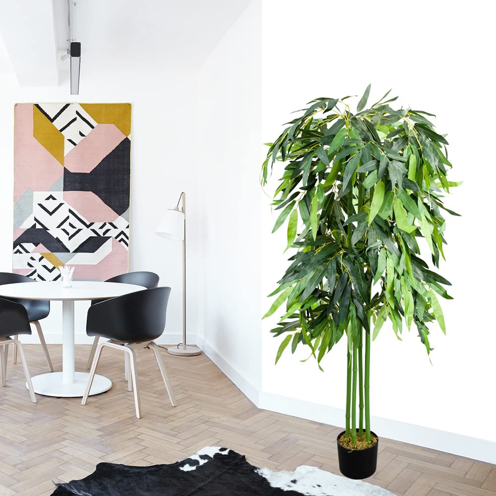 Bambou Plante Artificielle Artificiel Plastique 140cm Decovego