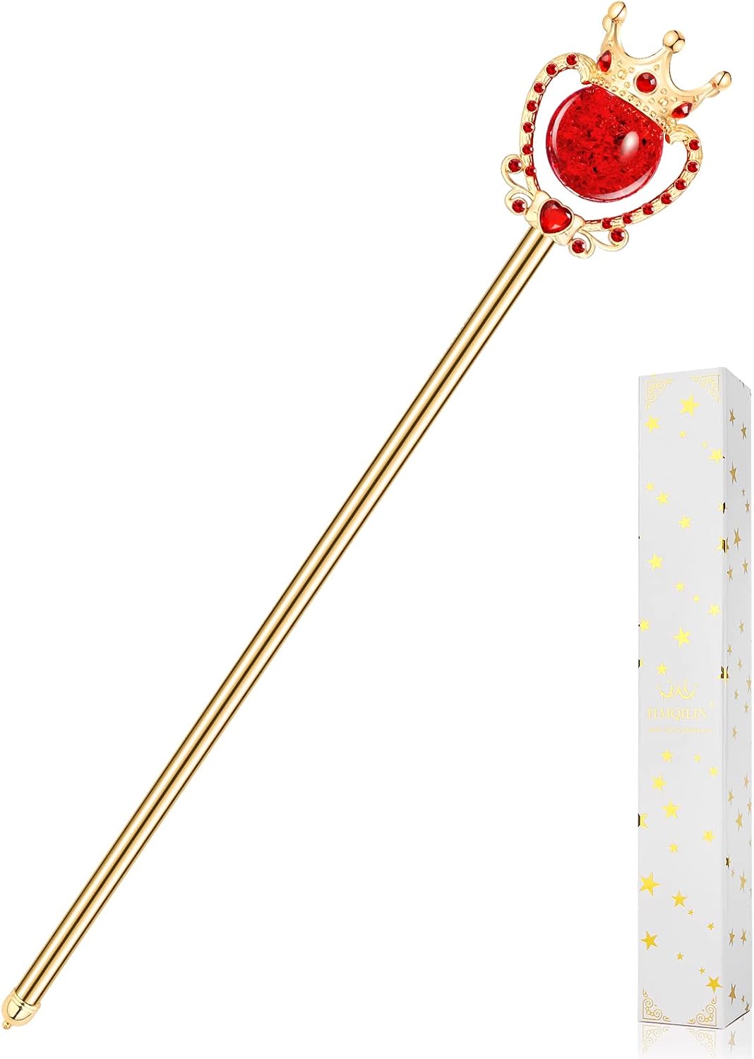 HAIQILIN Queen Scepter Crystal Magic Wand for Birthday Party Prom Sceptor
