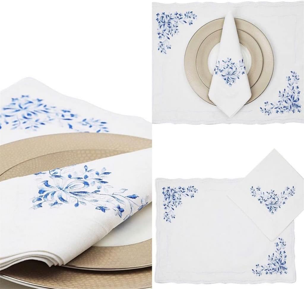6 Person Set Linen Placemats Napkins Tablecloths Holiday Party Home Minimalist Table Decoration