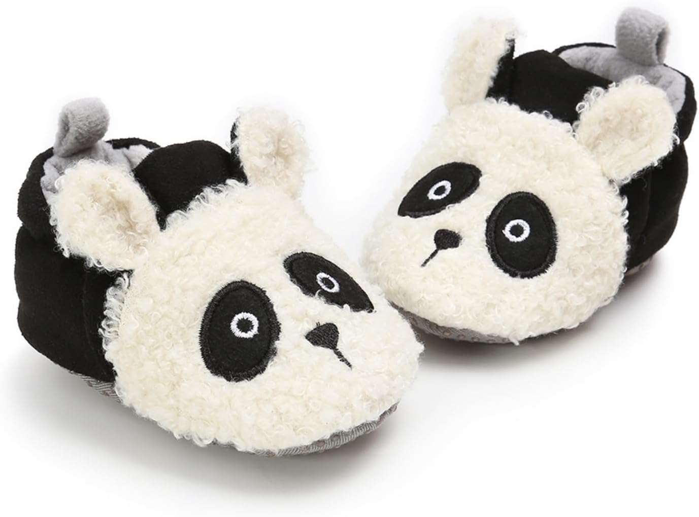 Baby Boys Girls Soft Plush Slippers Cartoon Toddler Infant, Panda, 6-12M