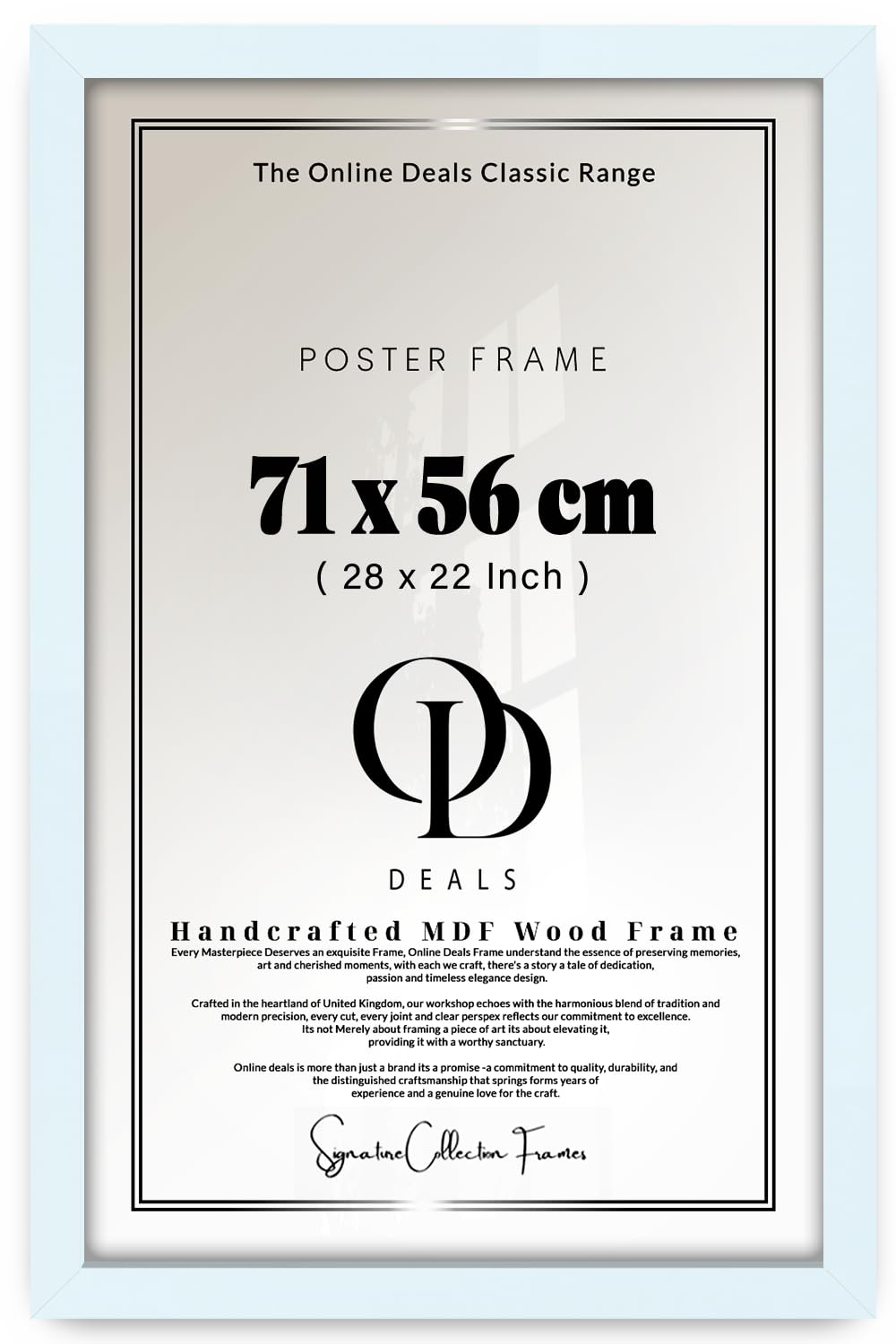 Od Deals White 71X56 Cm (27.9X22.0 Inch / 710X560 Mm) Mdf Poster Frame | Sleek Wall Frame With Shatterproof Acrylic Front (White)
