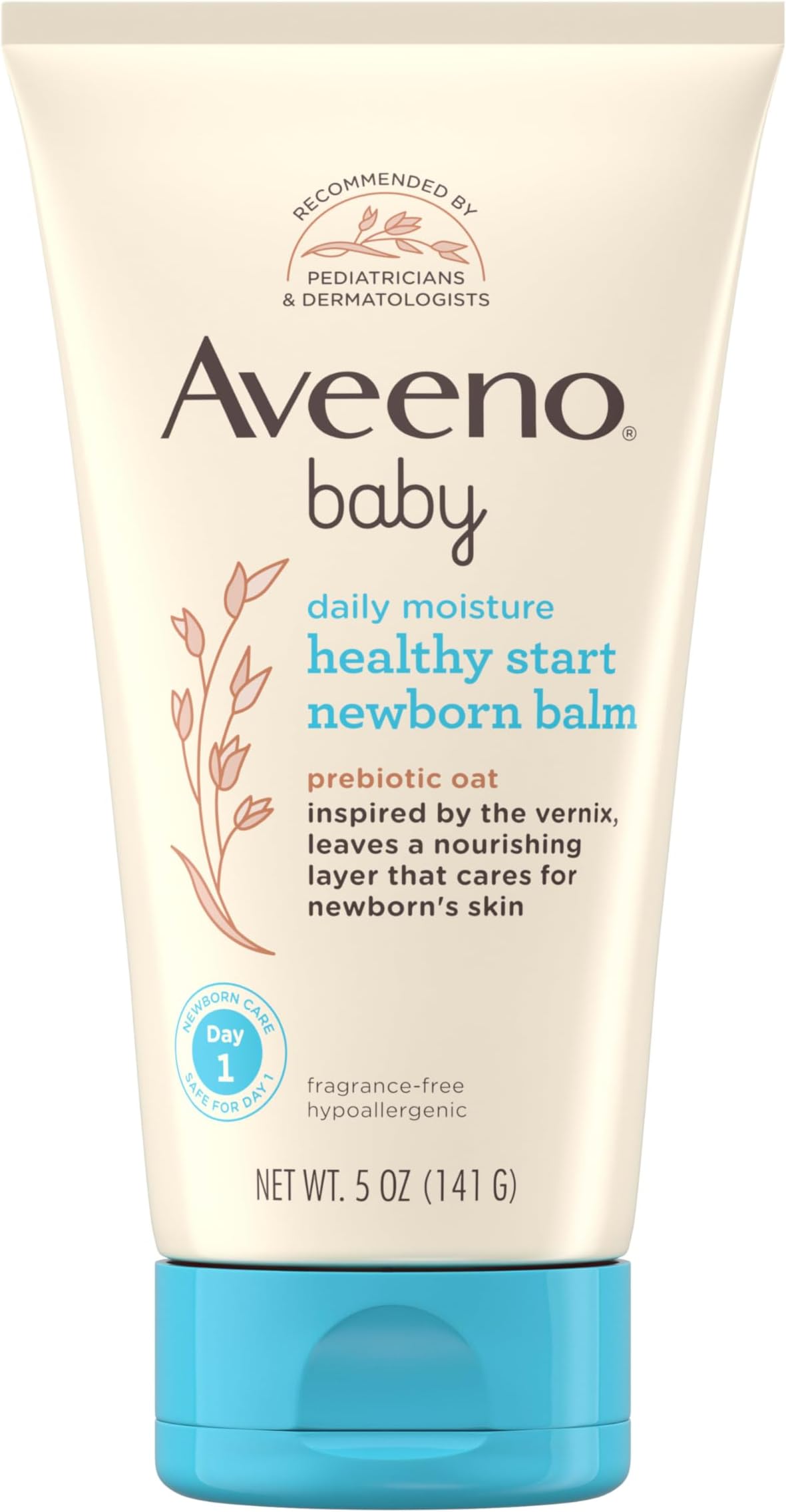 Healthy Start Nourishing Newborn Balm, Hypoallergenic Baby Skin Balm with Prebiotic Oat Leaves a Nourishing Layer to Care for Newborn Skin, Fragrance-Free, 5 oz
