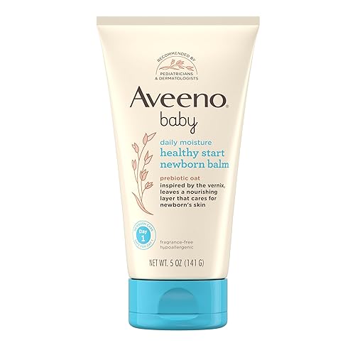Aveeno Baby Healthy Start Bálsamo nutritivo para recién nacido, bálsamo hipoalergénico para la piel del bebé con hojas de avena prebióticas, una