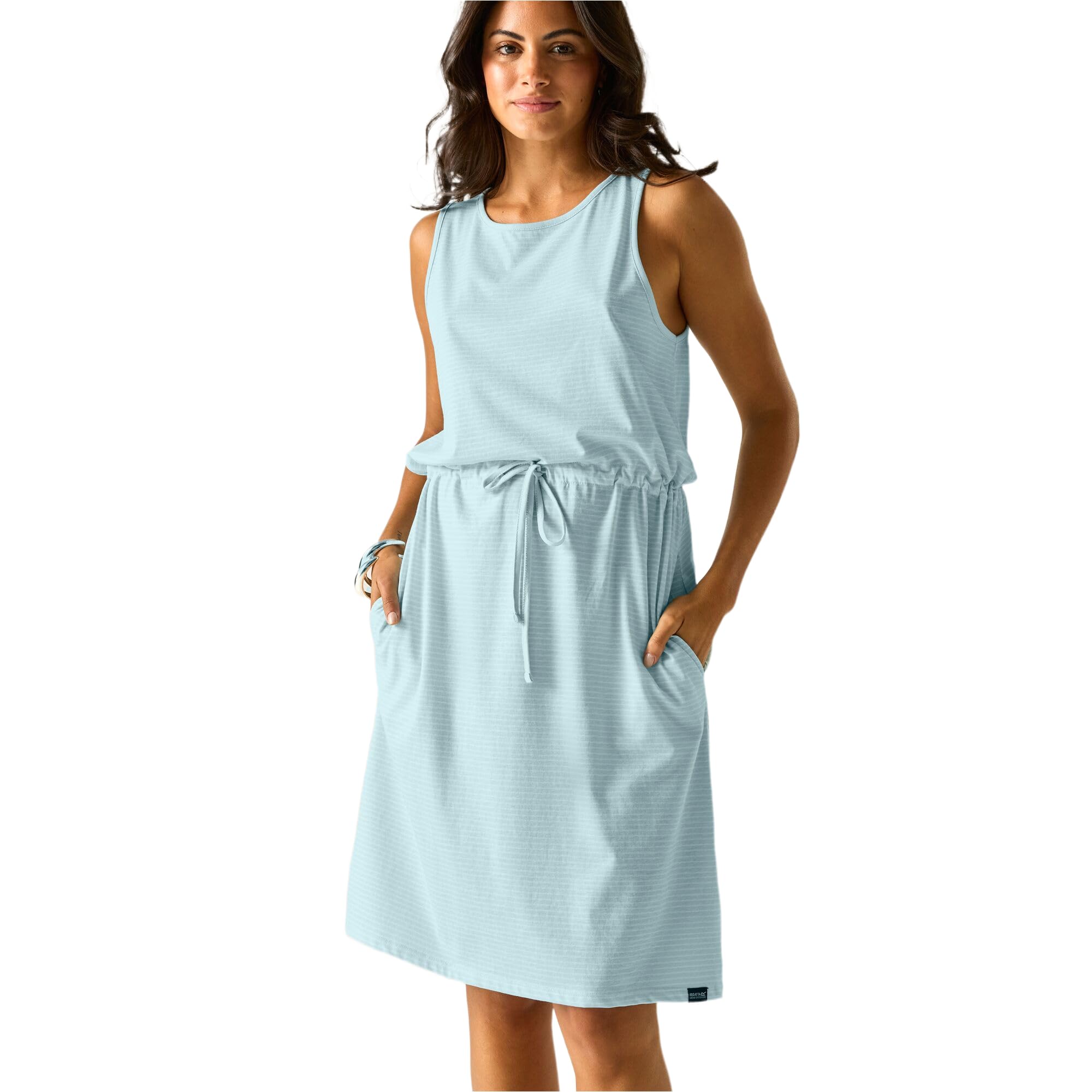 Regatta Women's Baby Blue Amorie Cotton-Blend Jersey Dress In | Size: 16