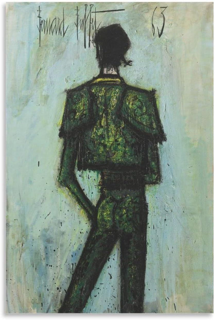 Rikin Liuff Bullfighter by Bernard Buffet Canvas Poster Wall Art 40x60cm Frameless