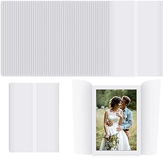 100 Sheets Pre-Folded Vellum Jackets for 5x7 Invitations,Vellum Wraps for 5 x 7 Wedding Invitations,Bulk Transparent Paper Envelope Liners for Wedding Baby Shower Birthday Invitations Cards