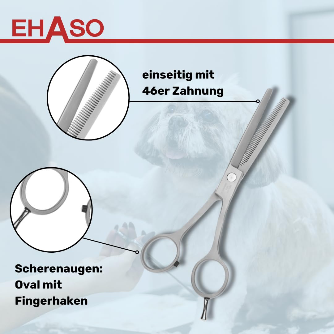 EHASO einseitige Modellierschere + Fingerhaken, 18cm mit 40er Zahnung