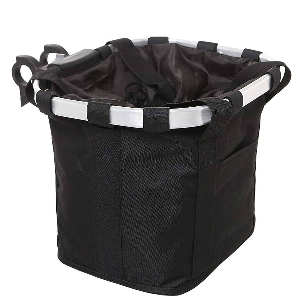 グリーン マウンテンバイク 前面バスケット付き MTB用前カゴ キャリア付き WB-73 ブラック 黒 マウンテンバイク