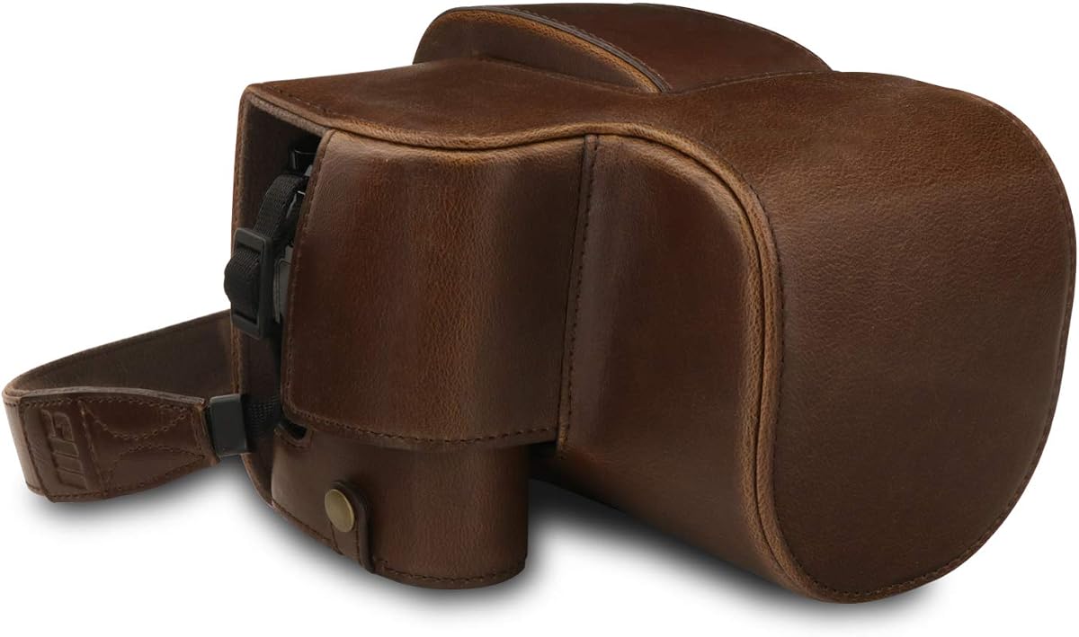 Funda para cámara de cuero MegaGear compatible con Leica V-Lux 5, Panasonic Lumix DC-FZ1000 II