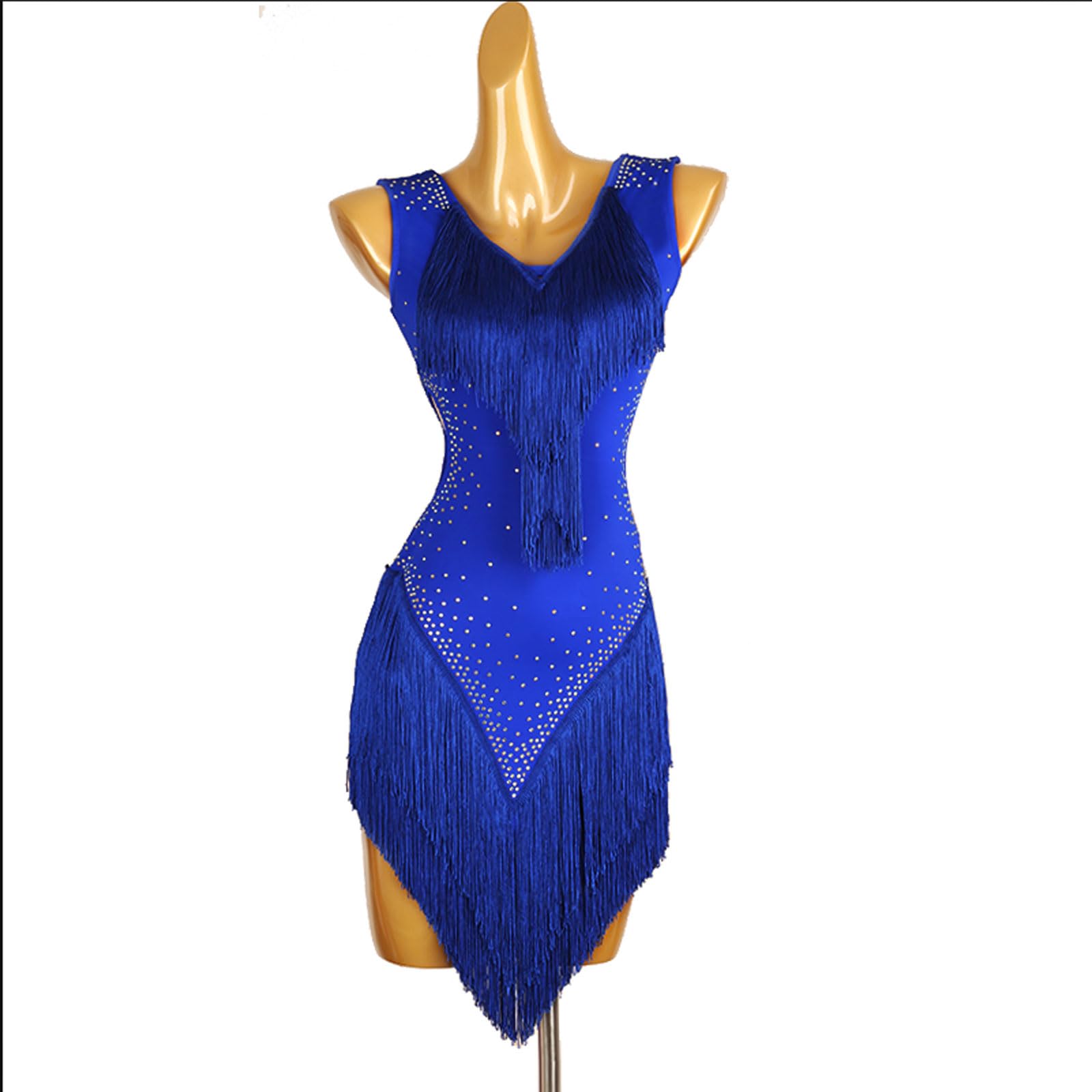 Vestido de Actuación de Danza Latina para Mujeres Disfraces de Baile Salsa Cha Cha Sin Mangas Falda de Práctica para Rumba Samba Vestidos de Baile Profesionales