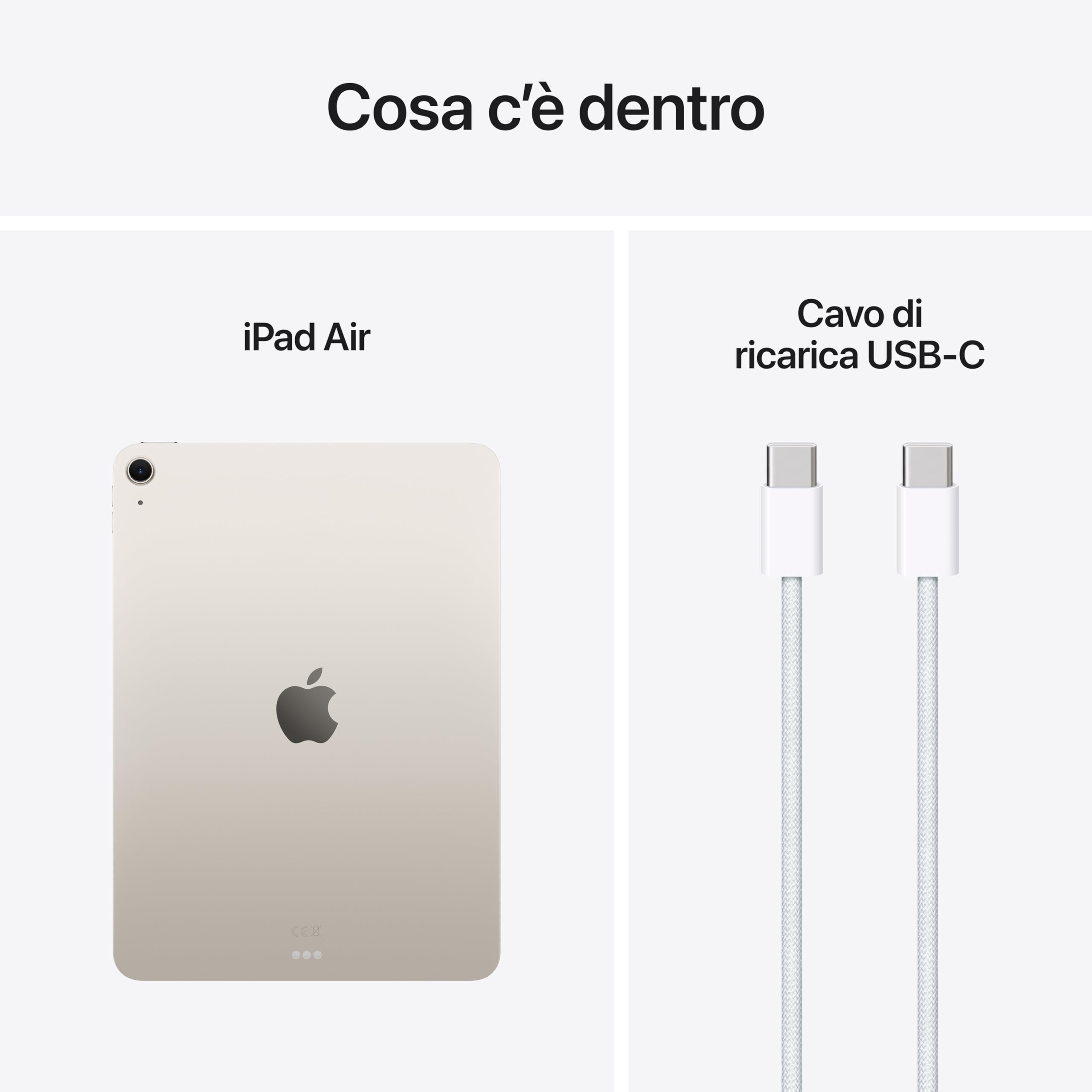 Apple iPad Air 11'' con chip M3: Apple Intelligence, 128 GB, fotocamera frontale e posteriore da 12MP, Wi-Fi 6E, Touch ID, un giorno intero di batteria — Galassia