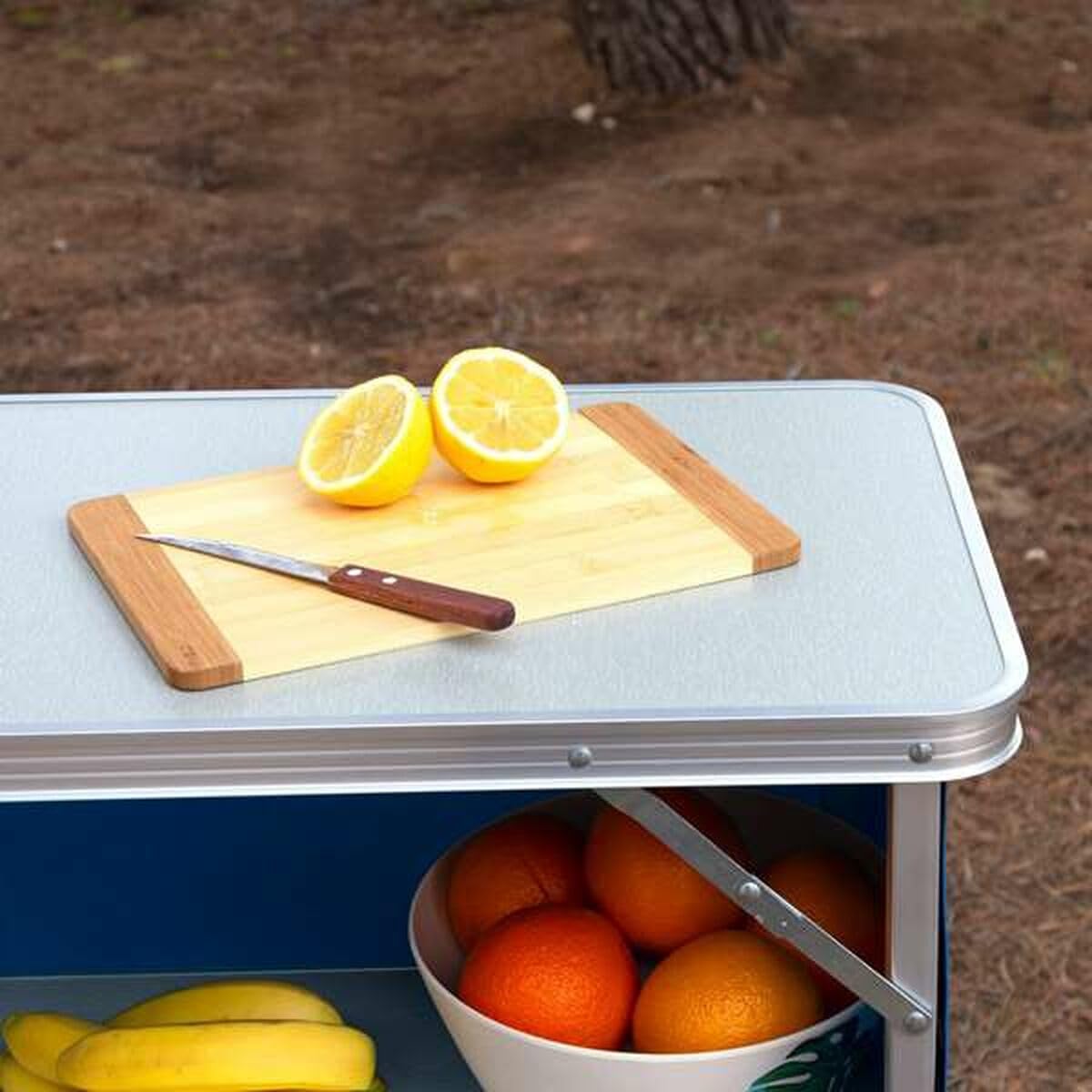 AKTIVE Armoire de Camping en Tissu, Structure Pliable et Amovible, avec Sac de Transport, Dimensions 110x38x88 cm, Meubles auxiliaires de Cuisine d'extérieur, Armoires, Rangements d'extérieur (63090)