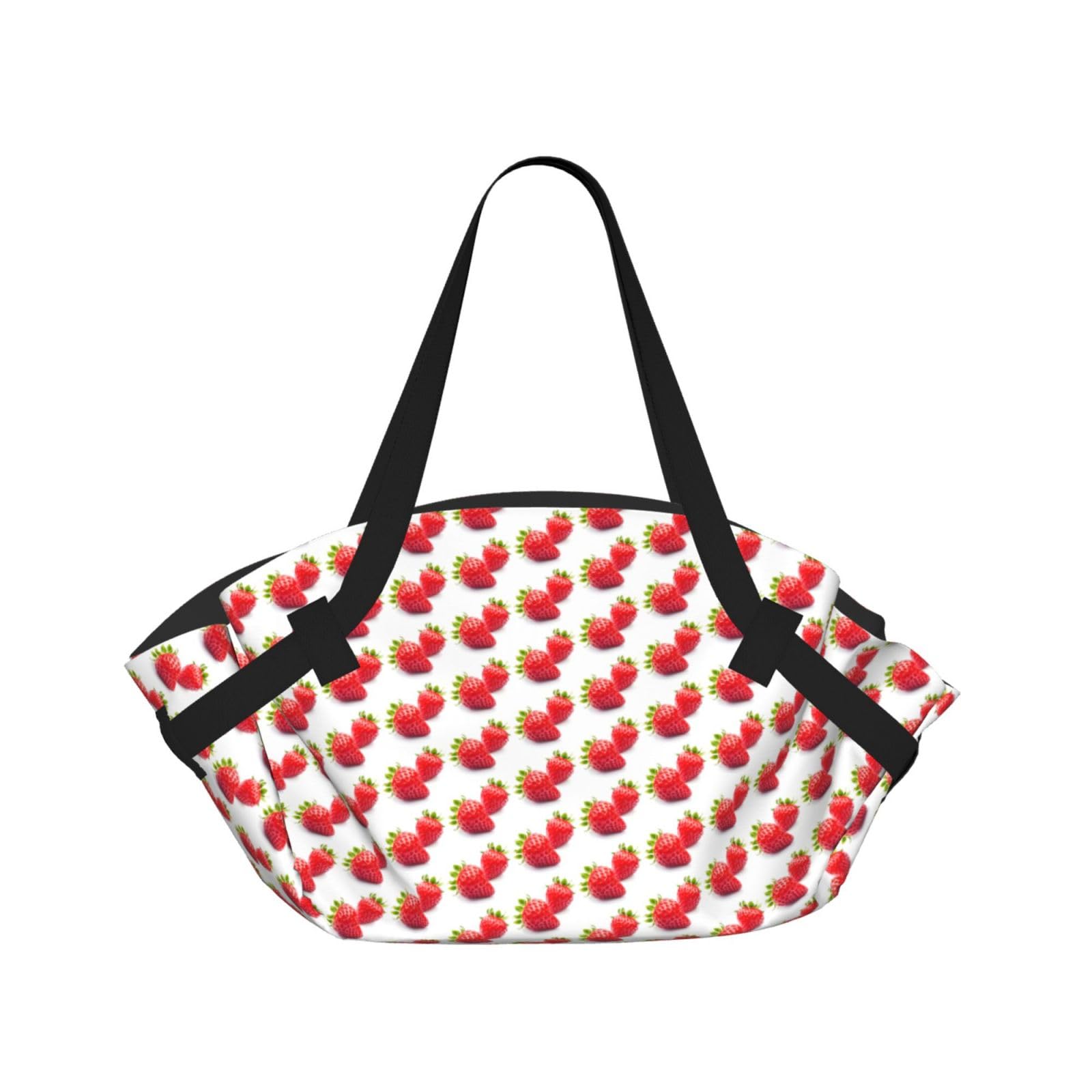 UVBDF Strawberry 2-in-1 Camping Blanket Tote, Waterproof Stylish Printed Outdoor Bag for Beach Park and Picnic