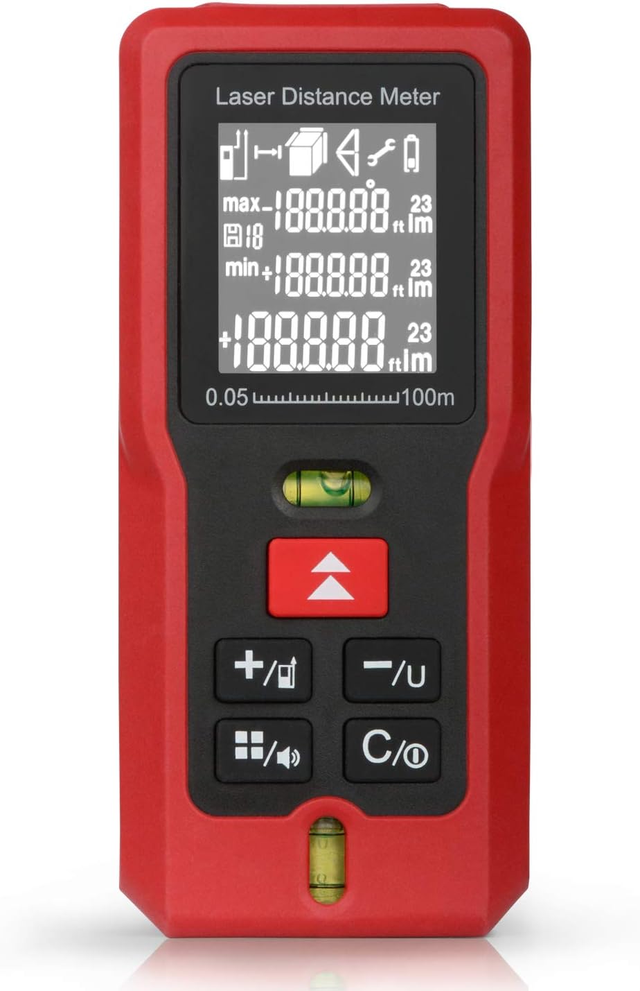 Laser Measure Distance Meters MESTEK 229FT/70M Digital Tape Level Tools with LCD Screen Single-distance Rangefinder Continuous Measurement Bubbles Pythagorean Area Volume Calculation -Battery Included