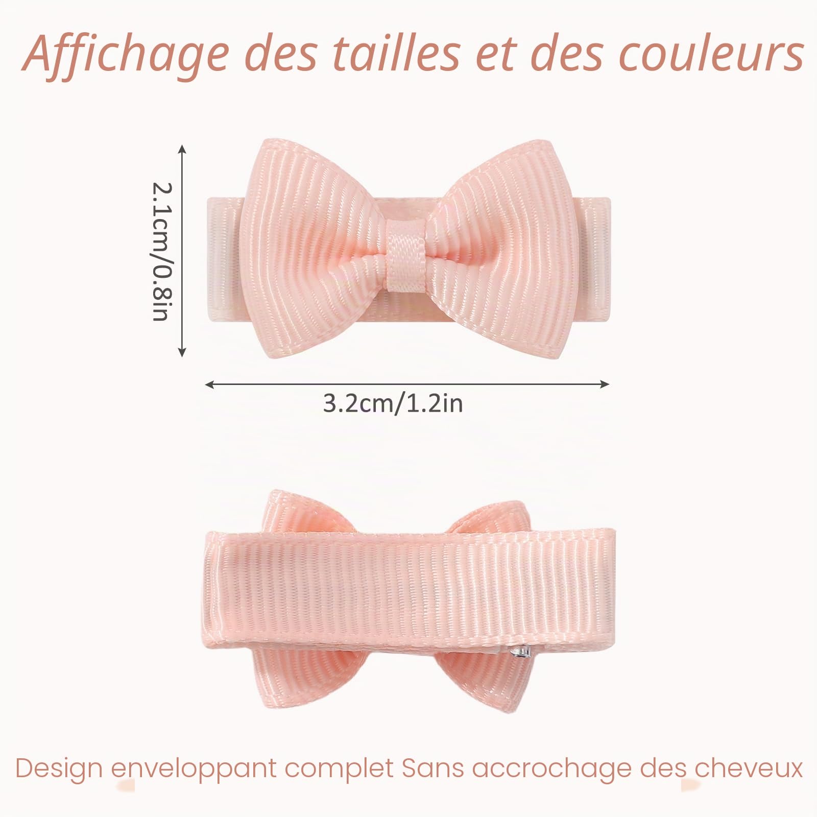 choicbaby Pack de 40 Pièces Barettes Cheveux Fille, 1,2 pouces (3 cm) Mini clips à cheveux avec plein arc couvert filles Accessoires de cheveux pour bébé filles tout-petits