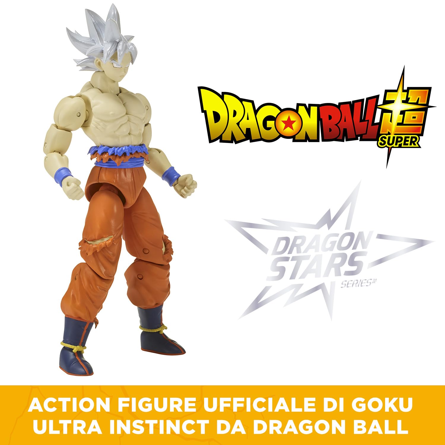 Dragon Ball Super Bandai Figurina Dragon Stars 17 cm - Goku Ultra Instinct - Licenza ufficiale Dragon Ball - Figurina articolata Goku - Giocattolo per bambini 4 anni e + - 35994J