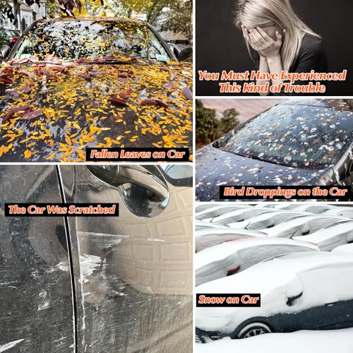 Image of 600D 16-Layer Heavy Duty Universal Car Cover, All Weather Waterproof Outdoor & Indoor Full Protection, UV Sun Snow Rain Dust & Scratch Resistant, OD-15 - Fit SUVs 214 inch-236 inch in Length, Black