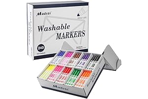 Art Supplies for Classroom Elementary: Madisi Washable Markers, Broad Line for Kids