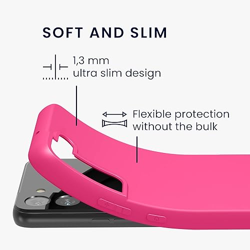 Miniatura 2 de kwmobile Funda compatible con Samsung Galaxy S22 - Funda protectora de silicona TPU suave y delgada - Rosa neón