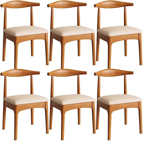 Miniatura 16 de YVYKFZD Solid Wood Dining Chairs Set, Armless Kitchen Chairs, Upholstered Dining Room Chair with Curved Back, Leisure Comfy Side Chair, for Living