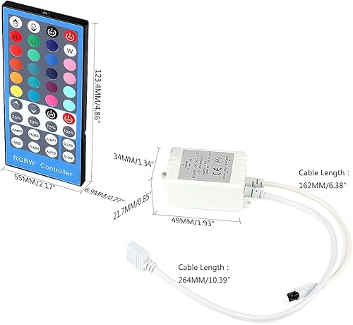 Miniatura 6 de SUPERNIGHT RGBW - Tira de luz LED control remoto, atenuador para RGB+luz de tira blanca RGBWW, control remoto inalámbrico IR de 40 teclas para luces