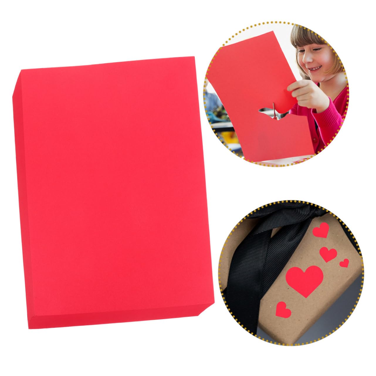 STOBOK Rotes Bastelpapier A4, 100 Blatt Papier für Karten und Handgemachte Grußkarten für Heimwerkerbedarf und Kunstprojekte