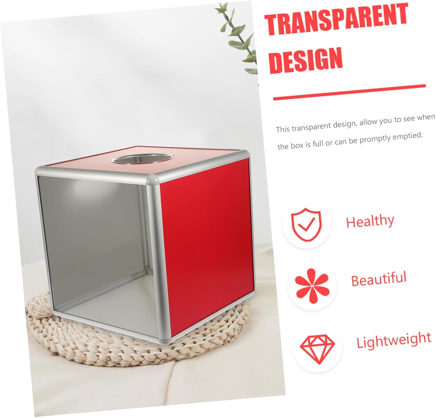 KICHOUSE Storage Box Ballot Slots Meeting Raffle Box Donation Case for Fundraising