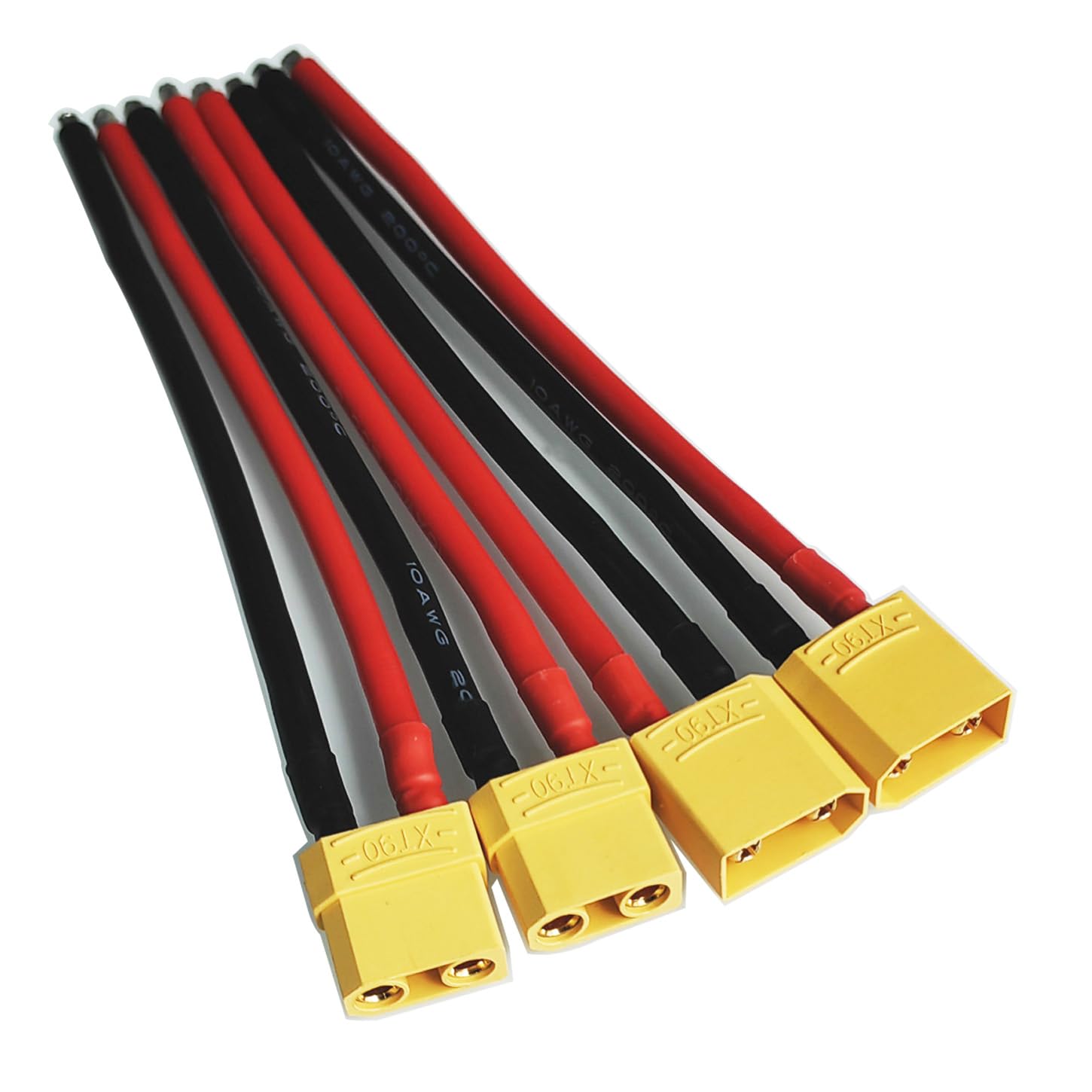 2 Pares Xt90 Conectores de Batería 15cm 10awg