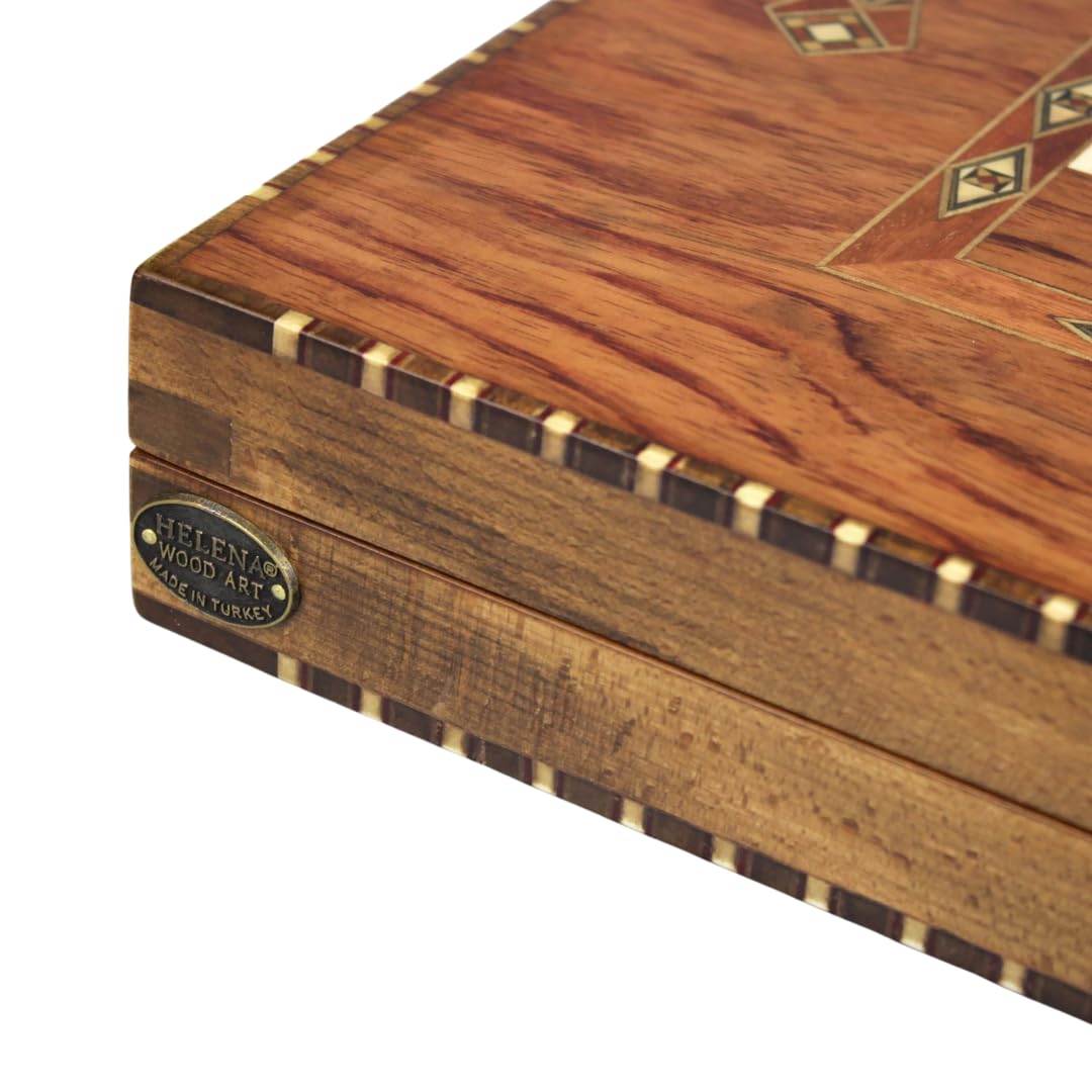 Juego de ajedrez y backgammon de palisandro rural de 20 pulgadas con piezas de ajedrez francés Staunton de Sheesham