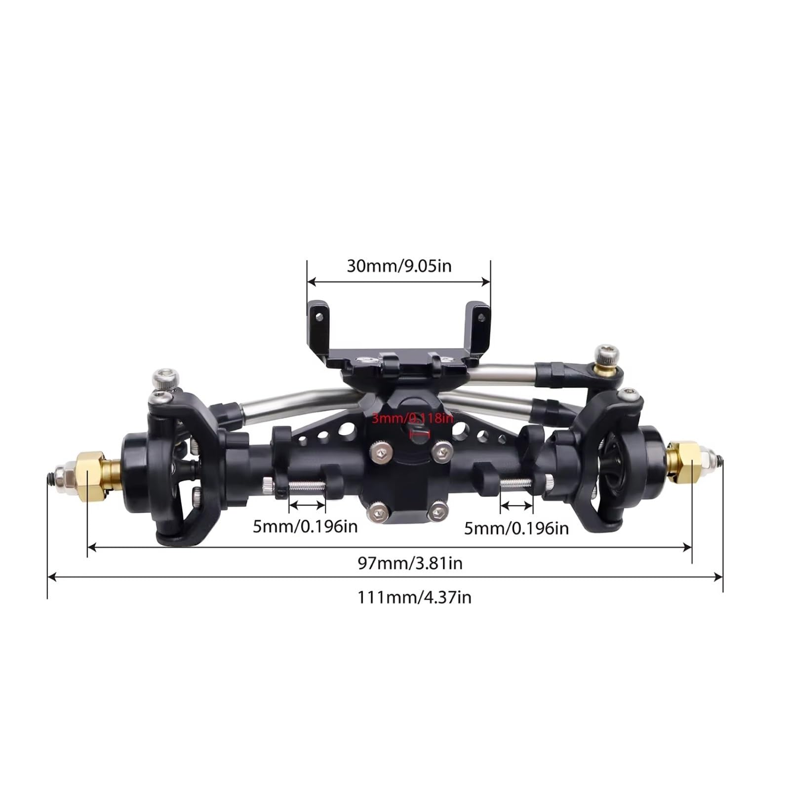 ASSE del Portale RC per Axial per SCX24 C10 1/24 RC Crawler Car Upgrade Parts Set di Assali Anteriori E Posteriori Plastica Completo Supporto Servo(1Set)