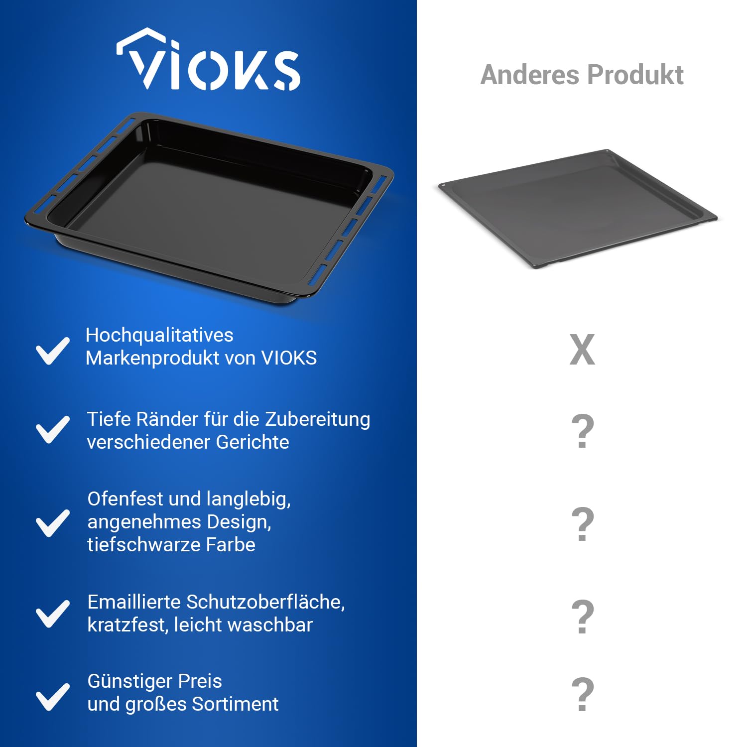 Teglia Da Forno 45x37cm Per Whirlpool - Antiaderente, Smaltata, Bordo Alto 40mm - Foto 3