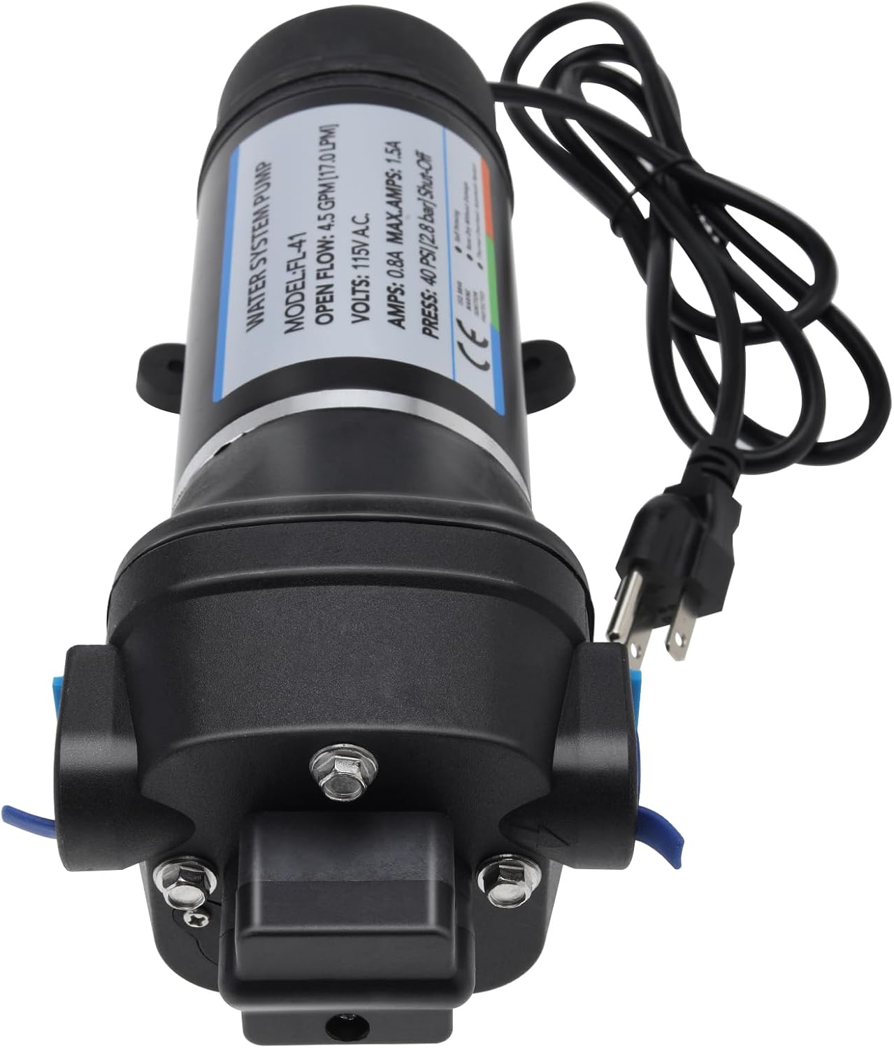 NovelBee AC 115V Self Priming Water Pressure Diaphragm Pump,4.5GPM Water Pressure Pumps for Boat Caravan RV Marine