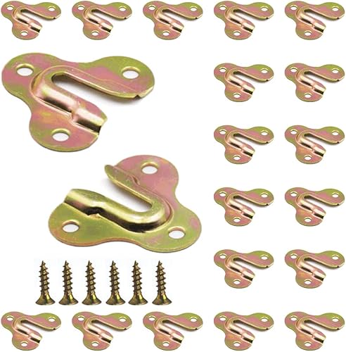 20 piezas de zinc amarillo ojo de cerradura perchas espejo marco perchas taza clave capa colgante estante de madera montaje en pared solo ojo de