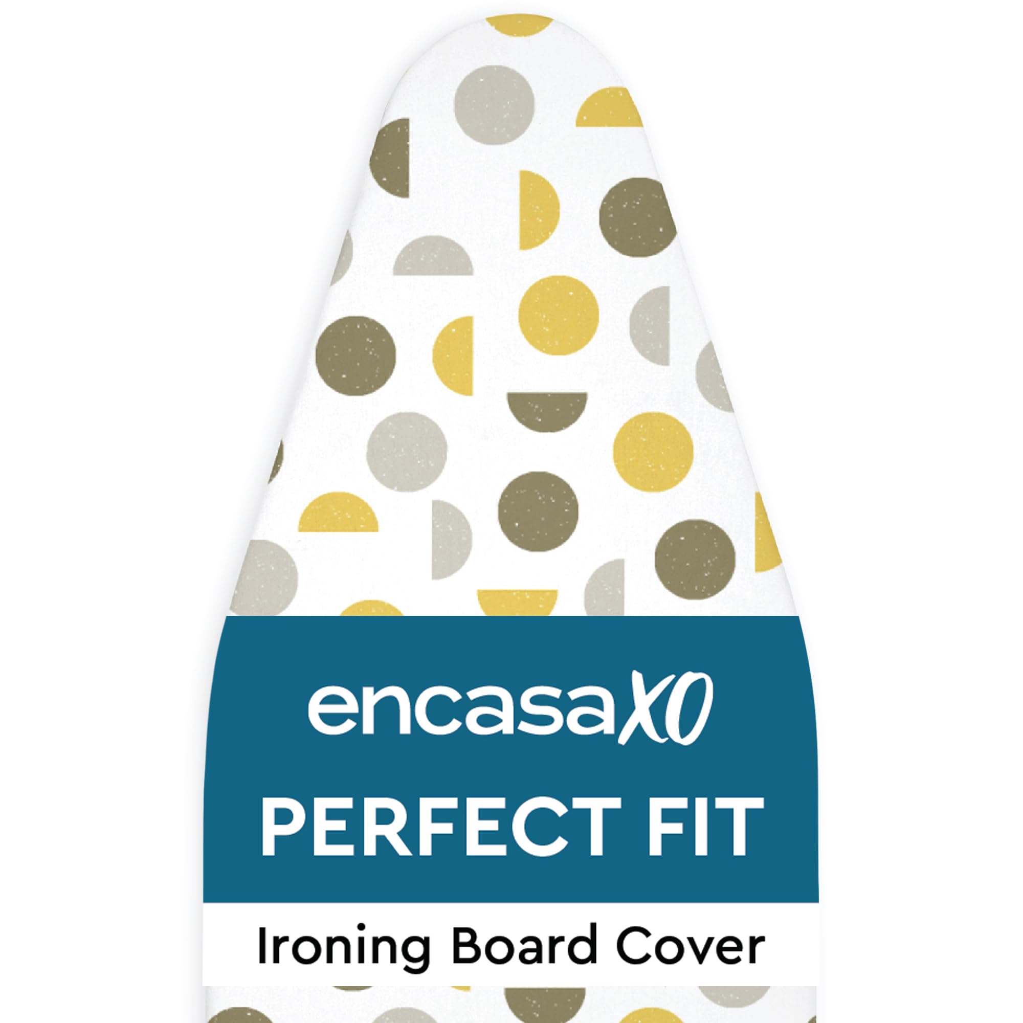 Encasa XO Ironing Board Covers and pad 125x46 cm- Thick 3mm Felt Padding, Drawstring Tightening & Lock, Heat Reflective, Scorch & Stain Resistant, for Wide Ironing Board - Grey Tiles — view 21
