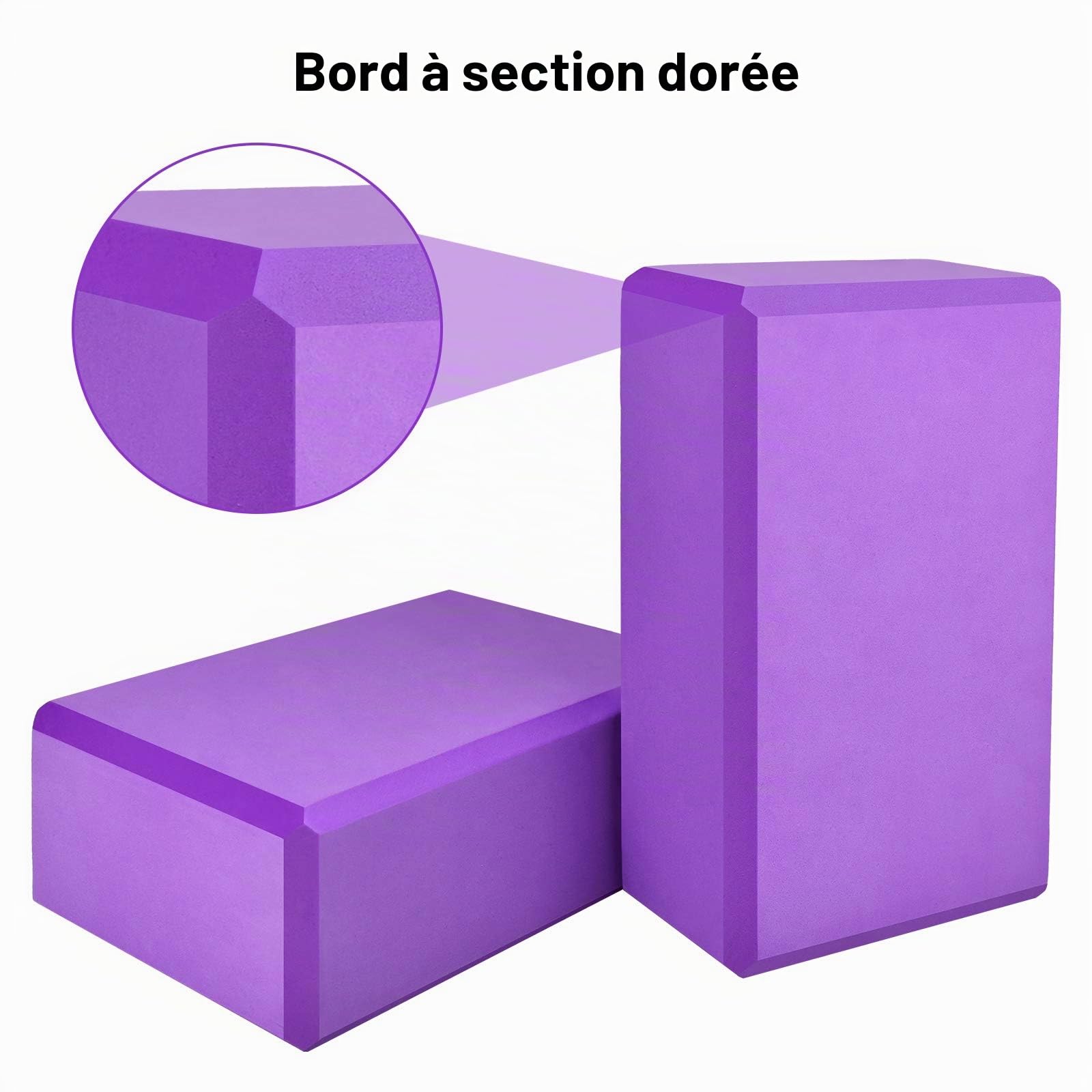 Brique Yoga Lot 2 Bloc Yoga Block Brique de Yoga Blocks Briques Kit Yoga Accessoires Avec Sangle et Sac de Yoga 【Lot de 4 Pièces】