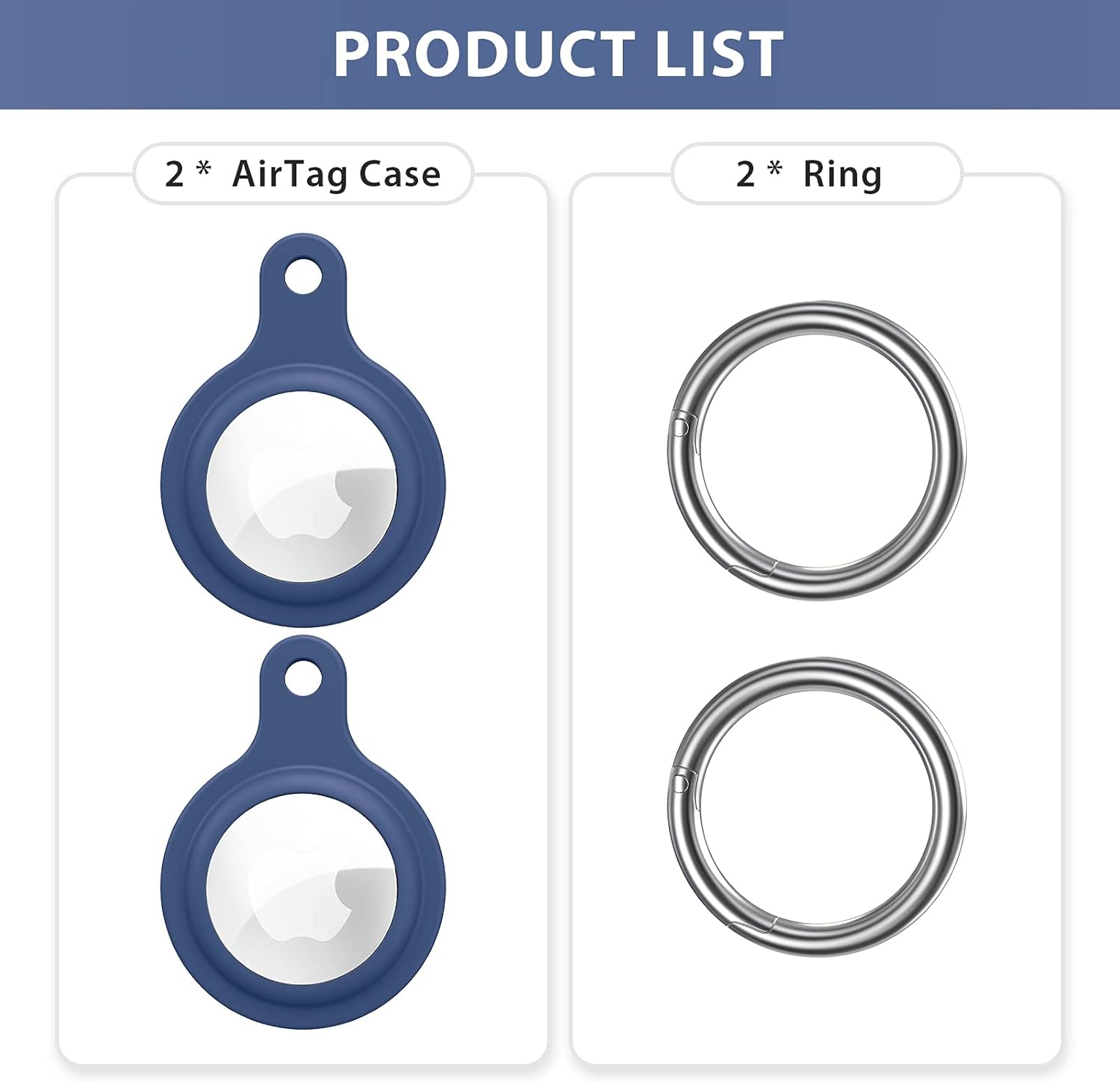 mateprox 2 pack airtag case air tag finder cover holderazure blue