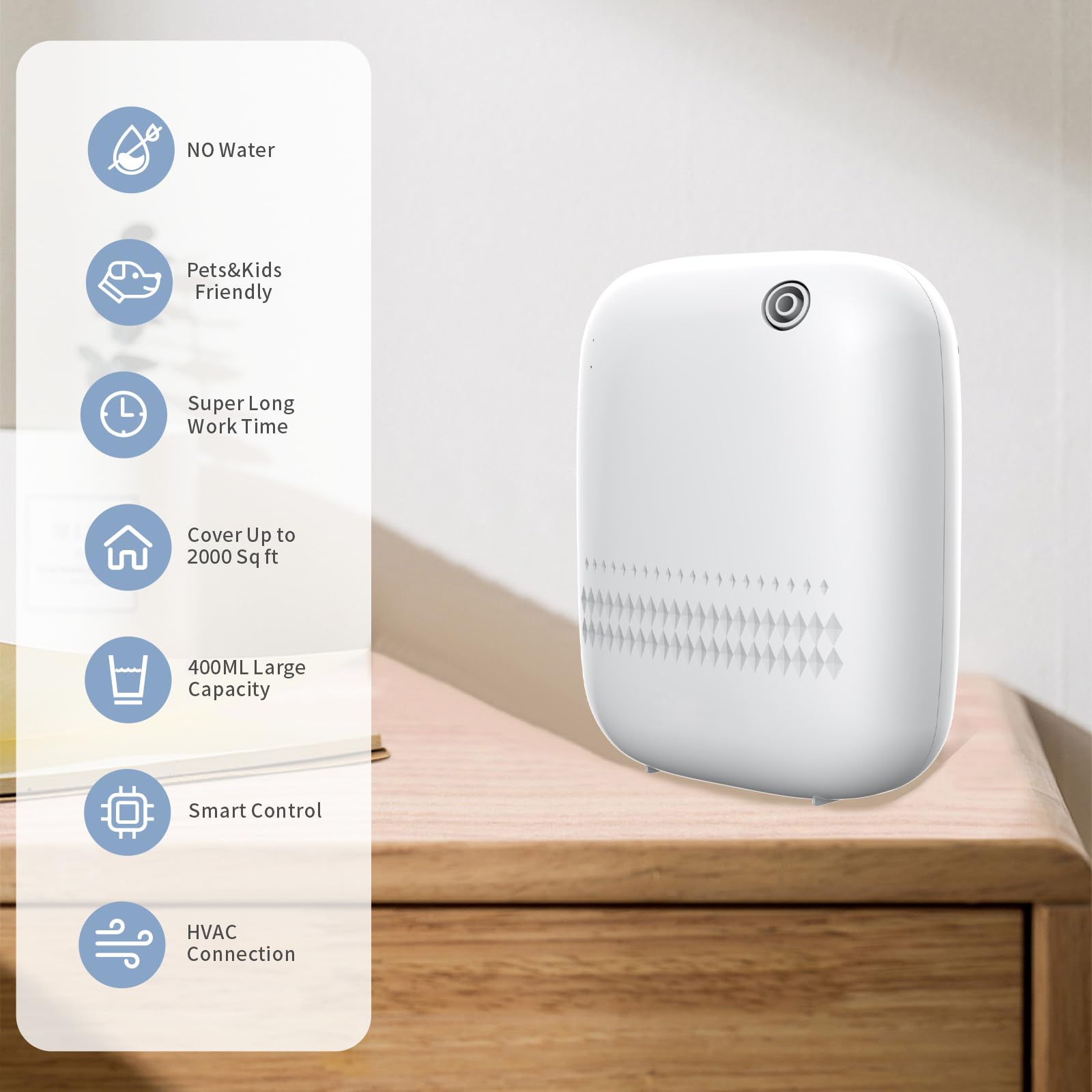 Diffuseur de parfum amélioré, machine à air parfumé pour la maison jusqu'à 2000 m², diffuseur de collection hôtelière 400 ml, diffuseur d'air froid sans eau pour la maison, le bureau