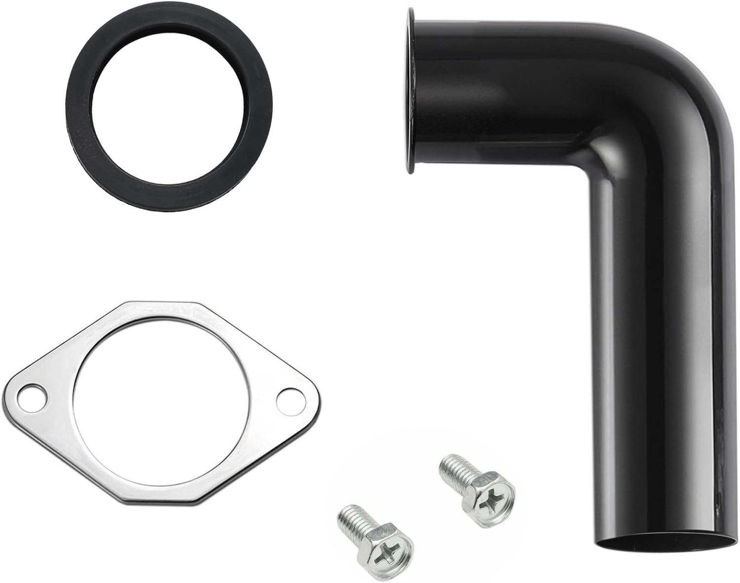 RQYEKDO 1-1/2 Inch Garbage Disposal Drain Elbow Kit – Universal Fit for Moen, Waste King, Whirl Away – Includes ABS Elbow, Flange, Gasket & Screws – Leak-Proof Design, Easy DIY Installation