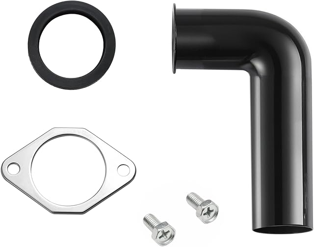 RQYEKDO 1-1/2in Garbage Disposal Drain Elbow Kit ABS Flange Gasket Screws | Universal fit for Moen, Waste King, Whirl Away, leak-proof, easy DIY installation