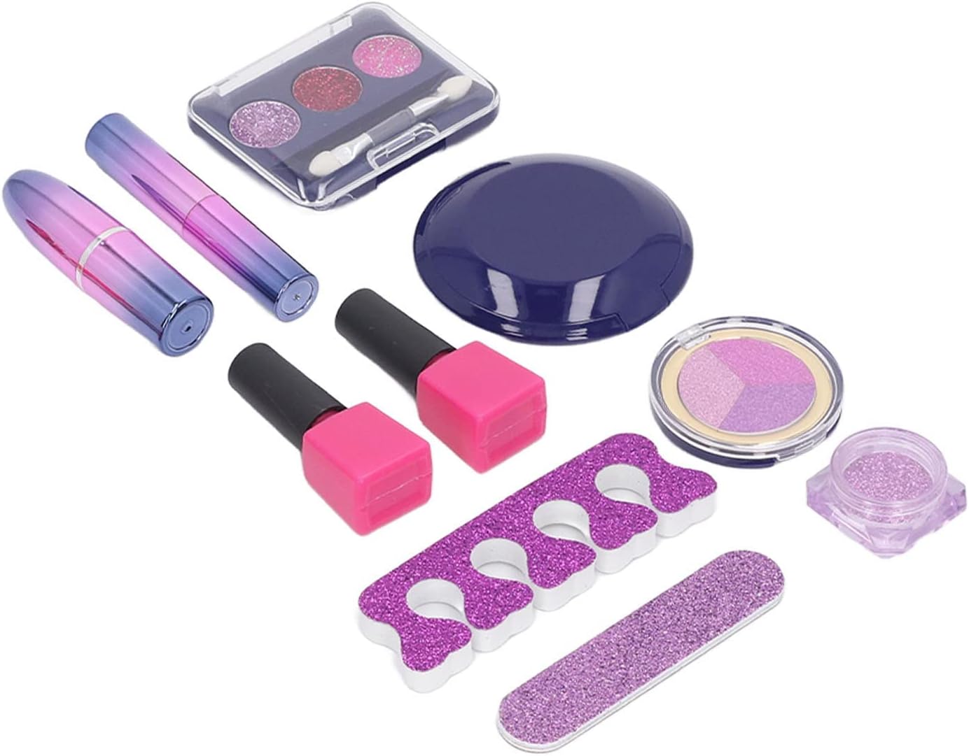 Alomejor Kids Make Up Set, Fashion Portable Makeup Kit with Cute Bag and Real Brushes, Washable Safe for Girls Children Over 8 Years